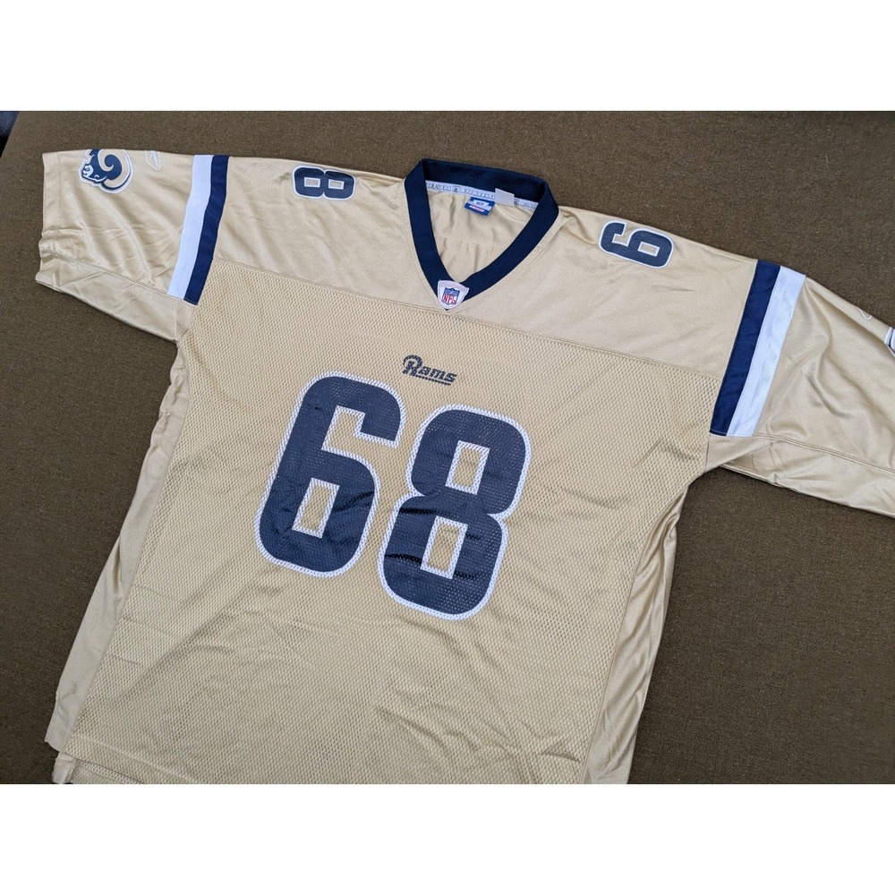 Vintage Reebok St. Louis Rams Kyle Turley #68 Gold Football Jersey 2XL